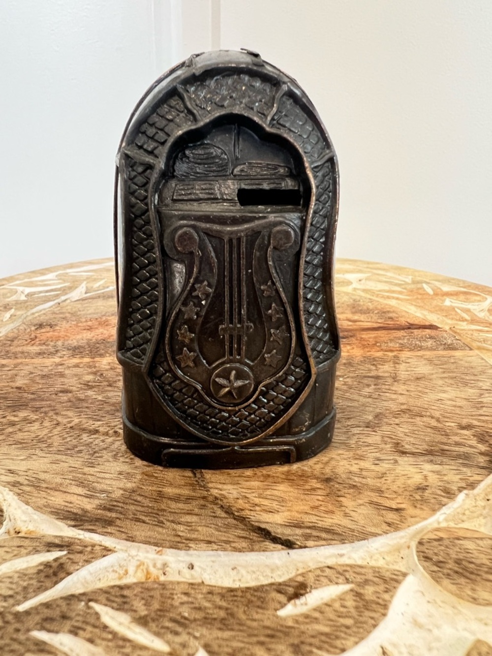 Vintage  Cast Metal  in Dark Bronze pencil Sharpener